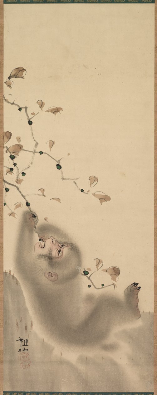 Singe accroché à une branche, 1780 - Mori Sosen