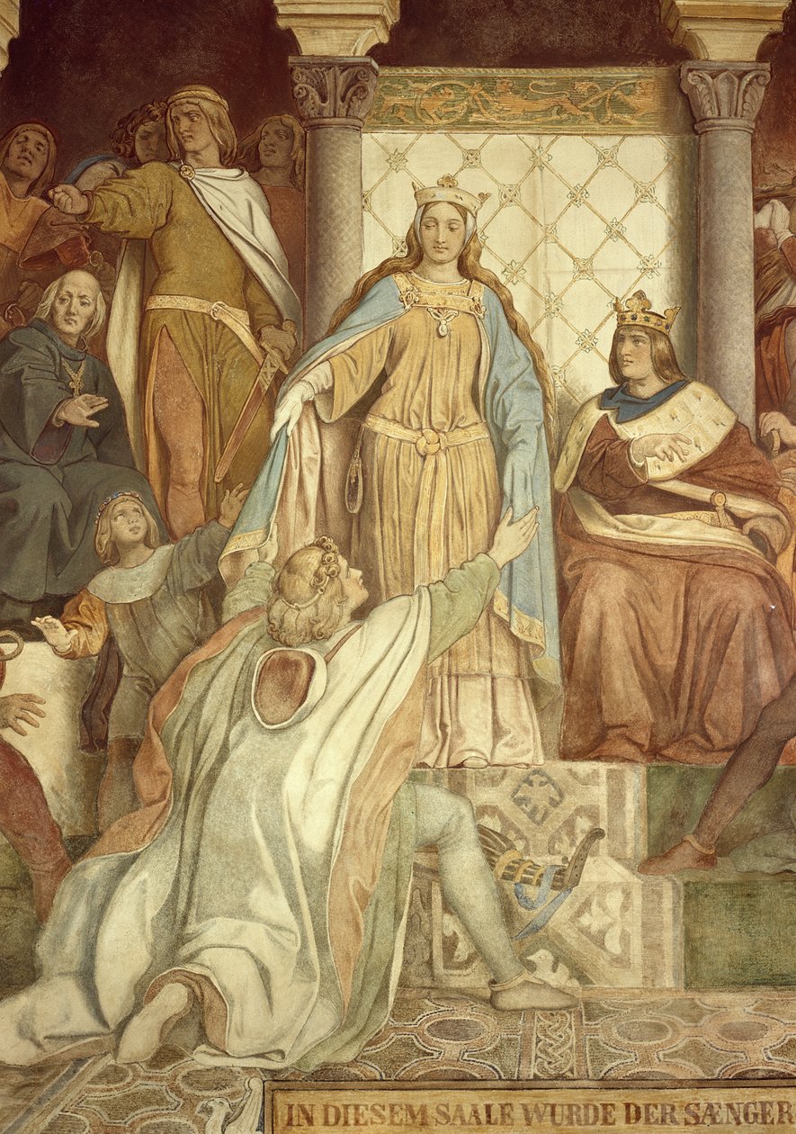 Détail de Der Saengerkreis, château de Wartburg, c.1845-55 - Moritz Ludwig von Schwind
