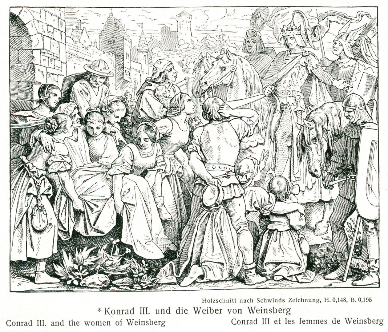 Conrad III et les femmes de Weinsberg - Moritz Ludwig von Schwind
