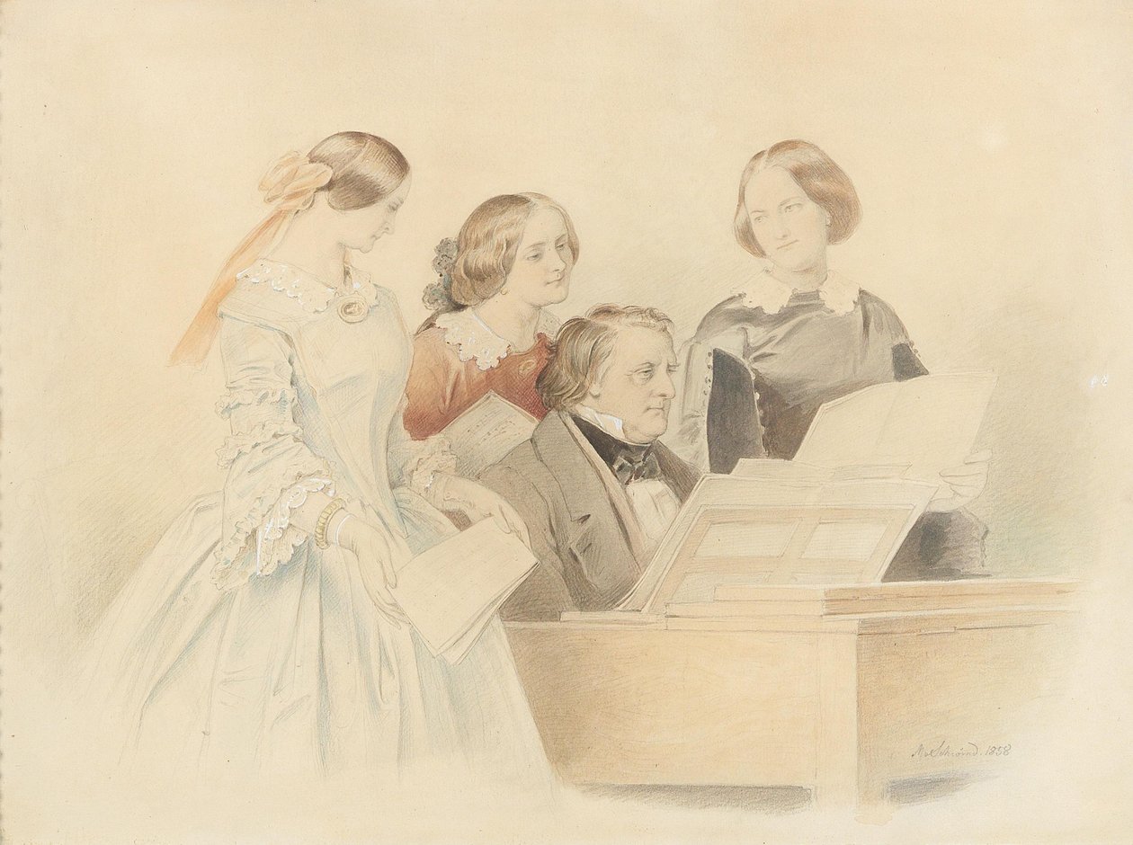 La répétition avec Franz Lachner, 1858 - Moritz Ludwig von Schwind