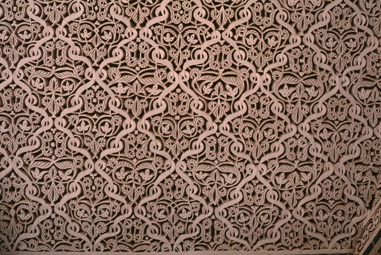 Kasbah de Thami El Glaoui, stuc, détail - Moroccan School