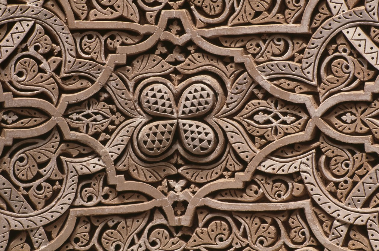 Kasbah de Thami El Glaoui, stuc, détail - Moroccan School