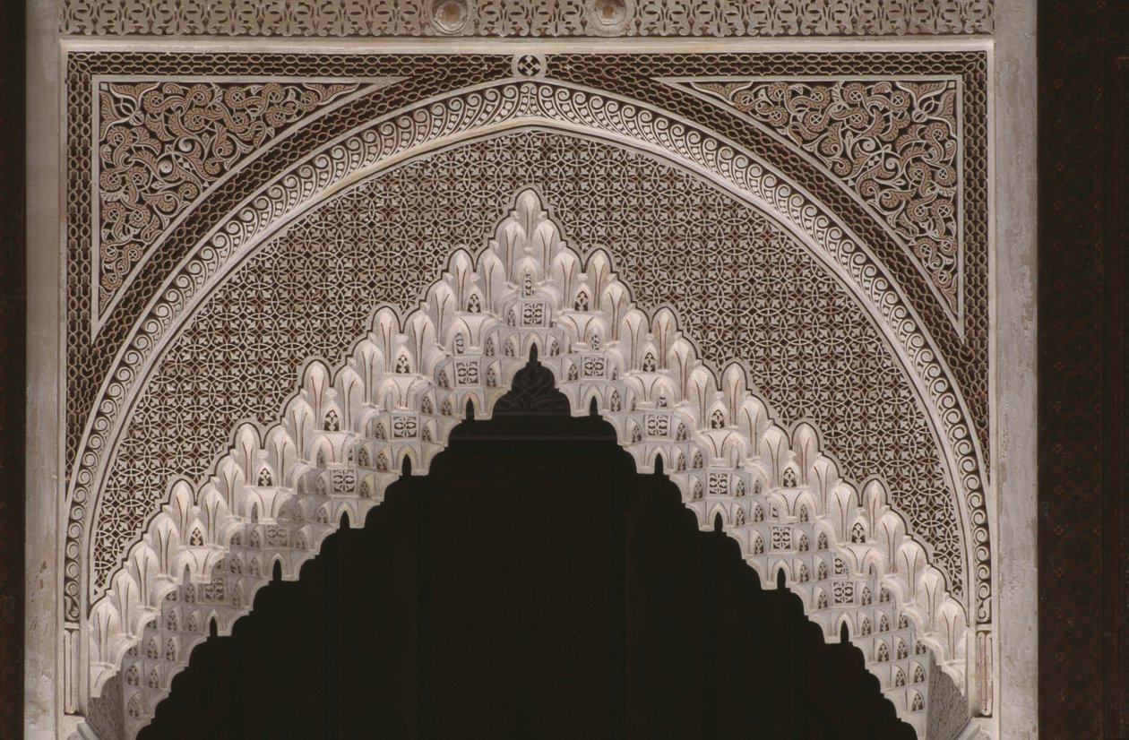Kasbah de Thami El Glaoui, stuc, détail - Moroccan School