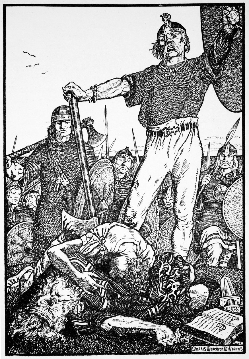 Mort de Brian Boru à la Bataille de Clontarf, Irlande, 1014, 1913 - Morris Meredith Williams