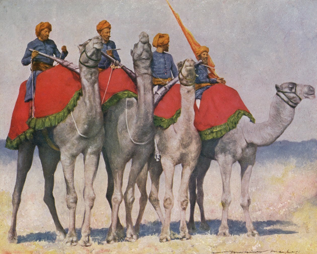 Cavalerie de chameaux indiens - début du 20e siècle - Mortimer Ludington Menpes