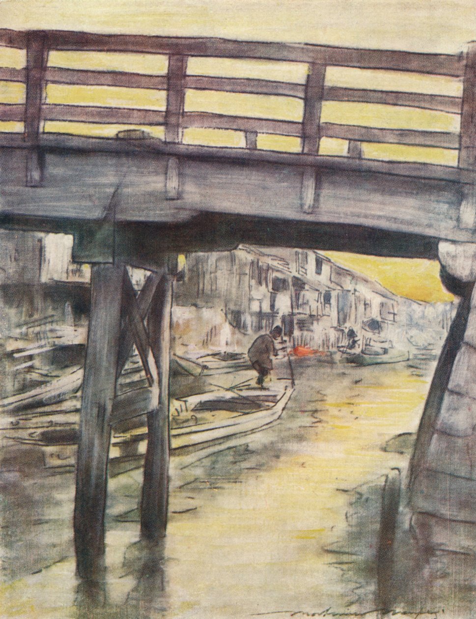 Un canal à Osaka, vers 1887 - Mortimer L Menpes