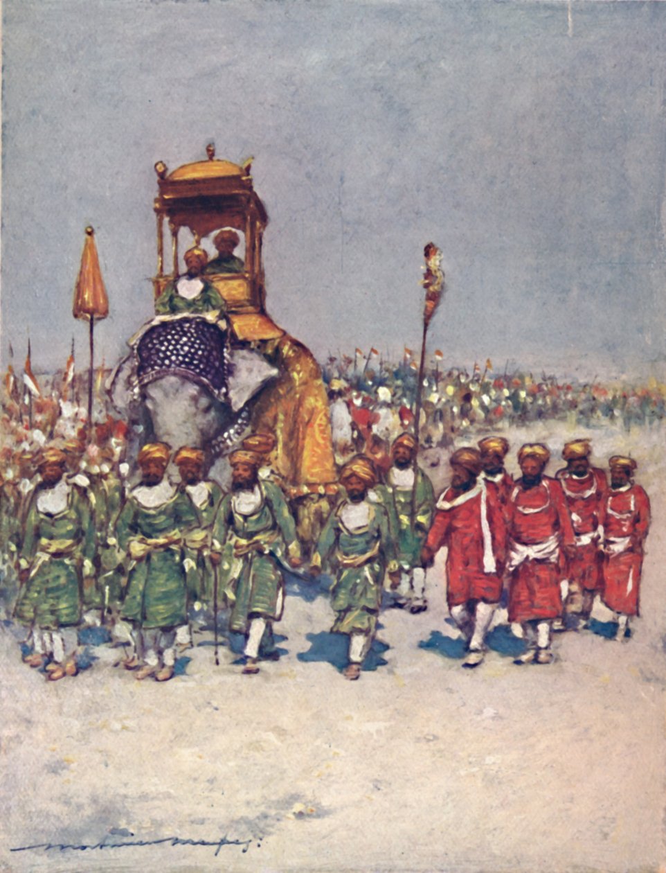 Un des groupes les plus pittoresques dans la procession des serviteurs, 1903 - Mortimer L Menpes