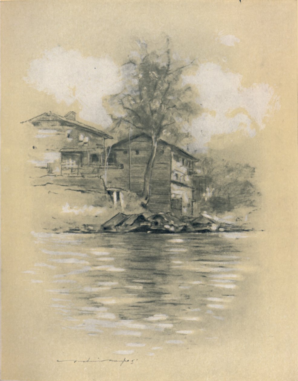 Habitation fluviale à Srinagar, 1903 - Mortimer L Menpes
