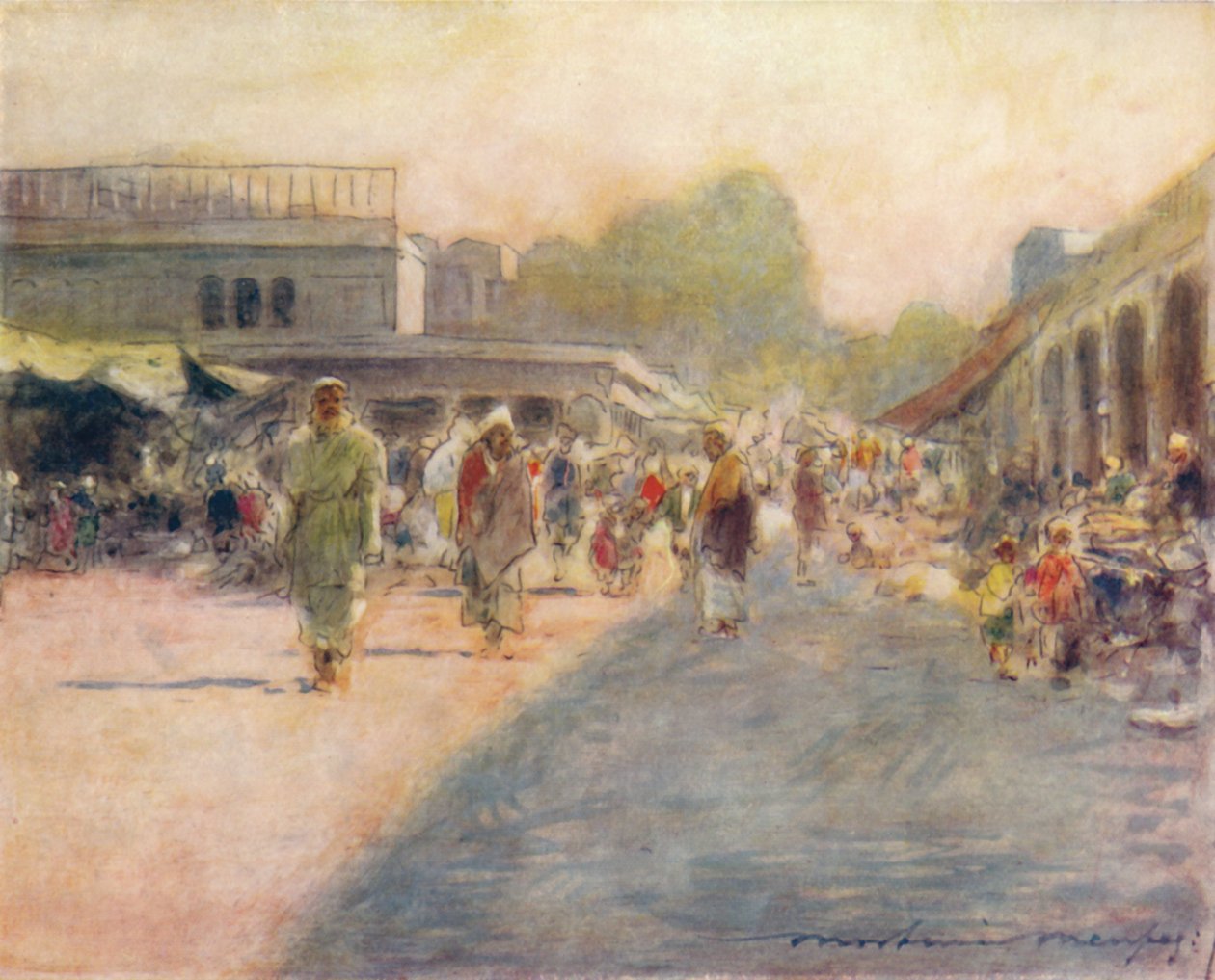Une rue à Peshawur, 1905 - Mortimer Ludington Menpes