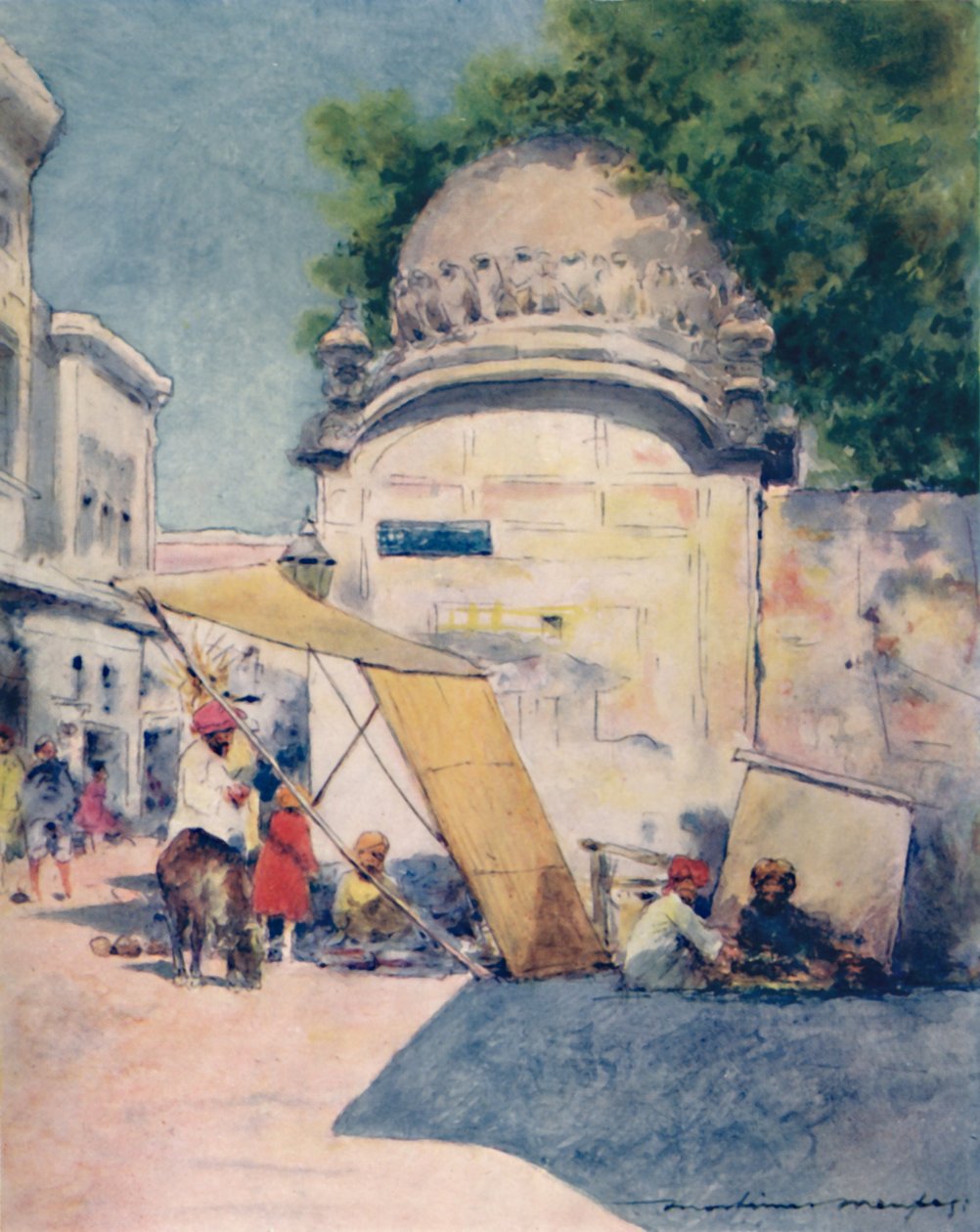 À un coin de rue, Amritsar, 1905 - Mortimer Ludington Menpes