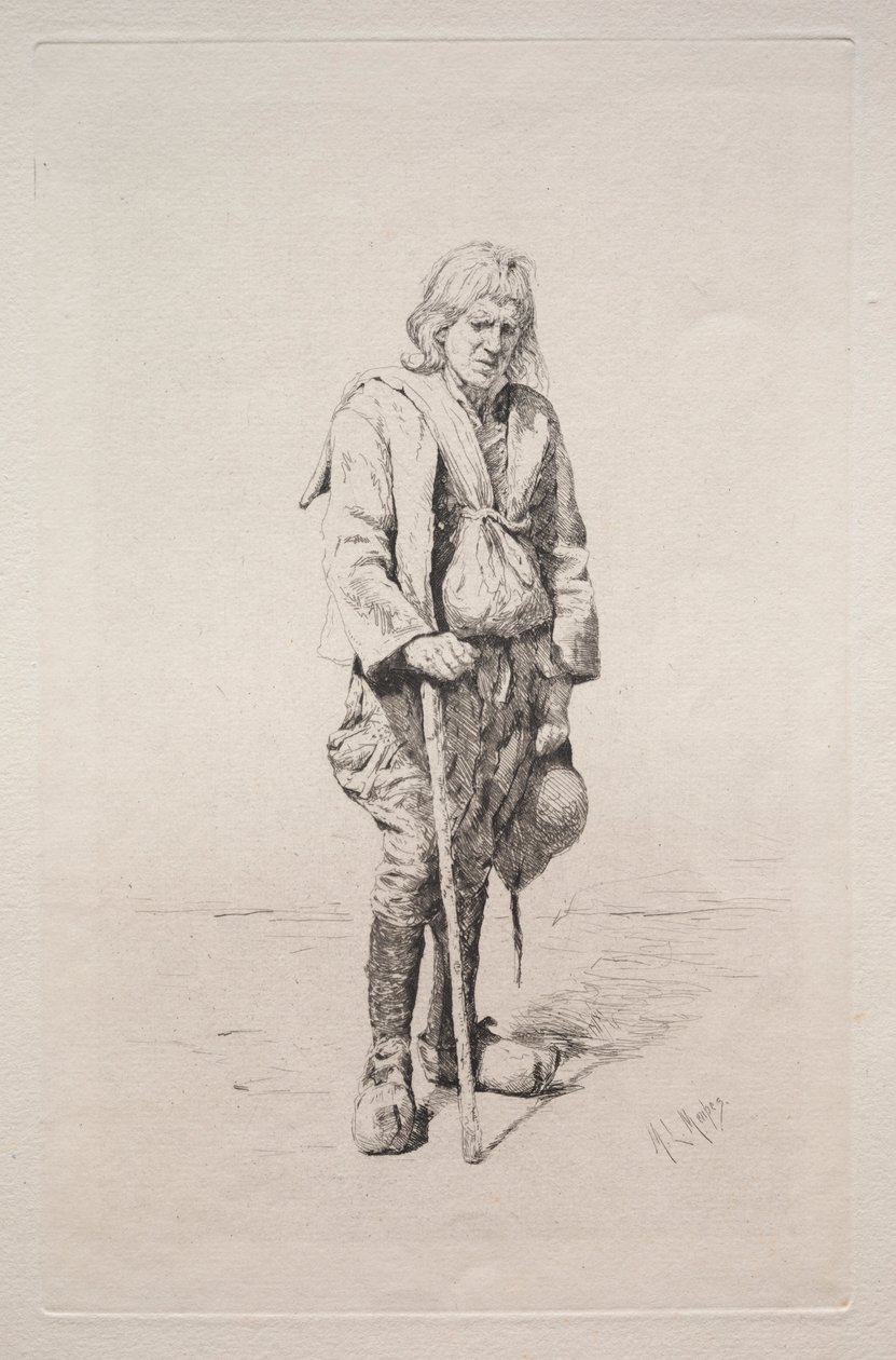 Homme avec une canne - Mortimer Menpes