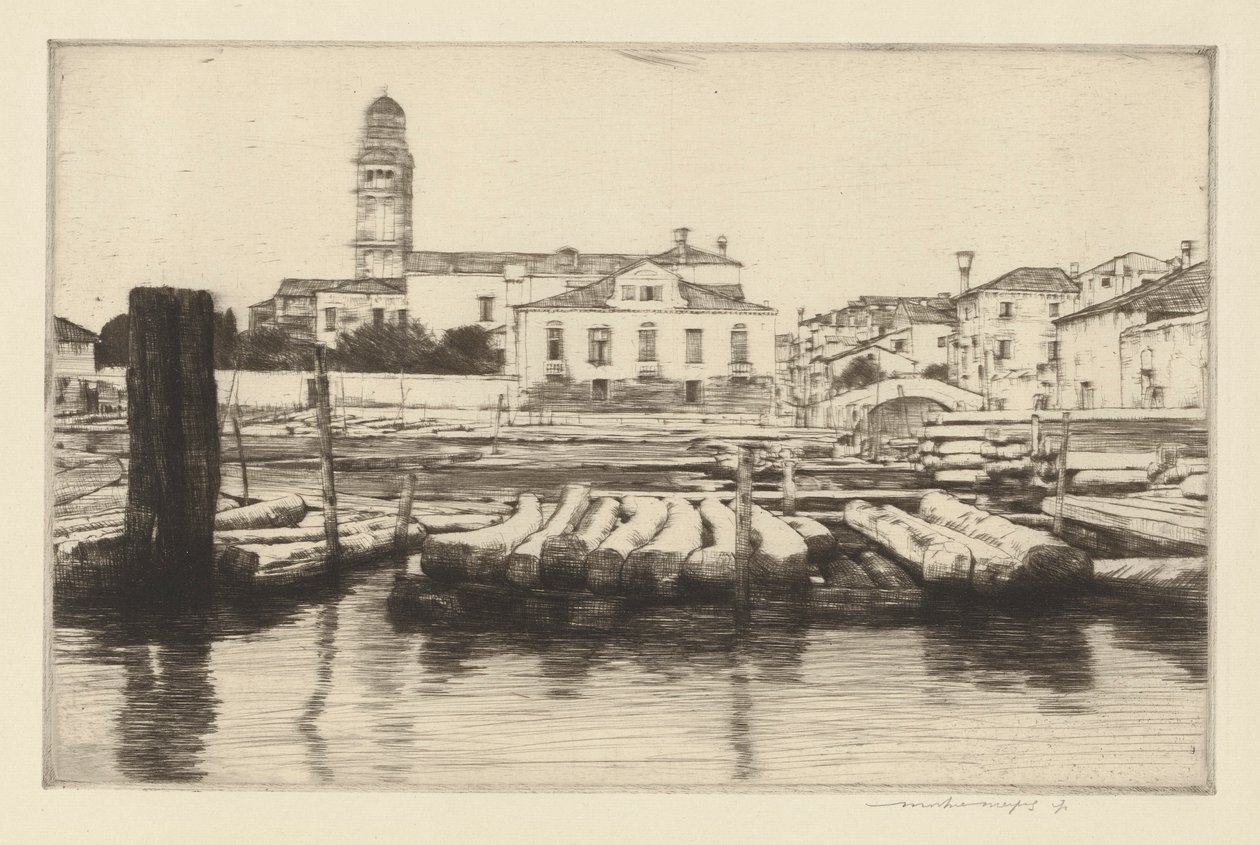 Rive boisée de la Brenta - Mortimer Menpes