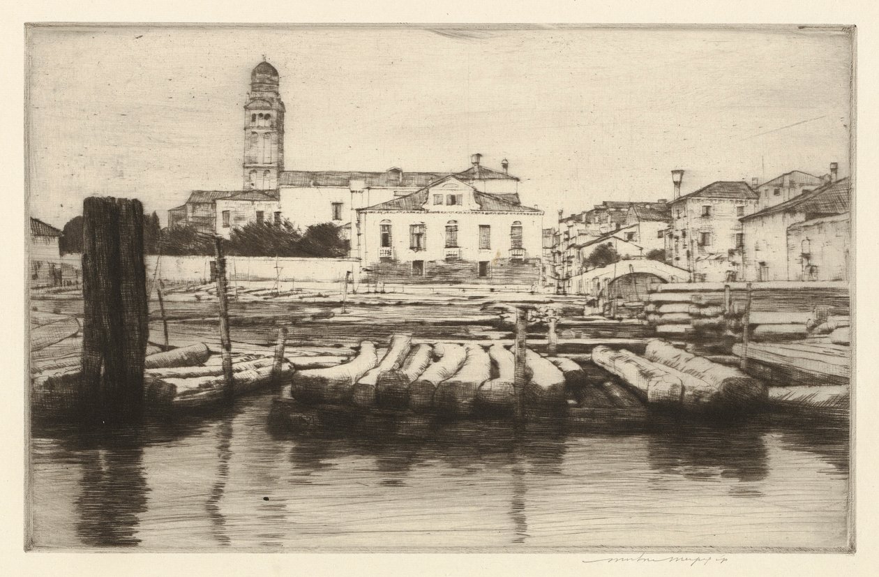 Rive boisée de la Brenta - Mortimer Menpes
