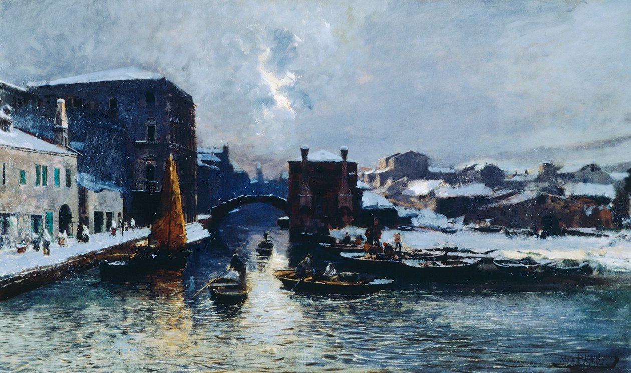Chioggia sous la neige - Mose Bianchi