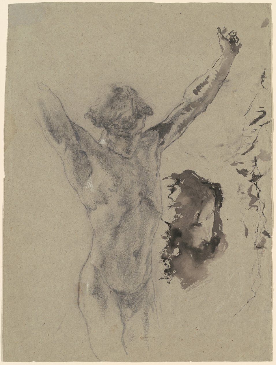 Étude de la figure et de la tête du Christ dans "Le Christ en croix et Marie-Madeleine" - Mose Bianchi