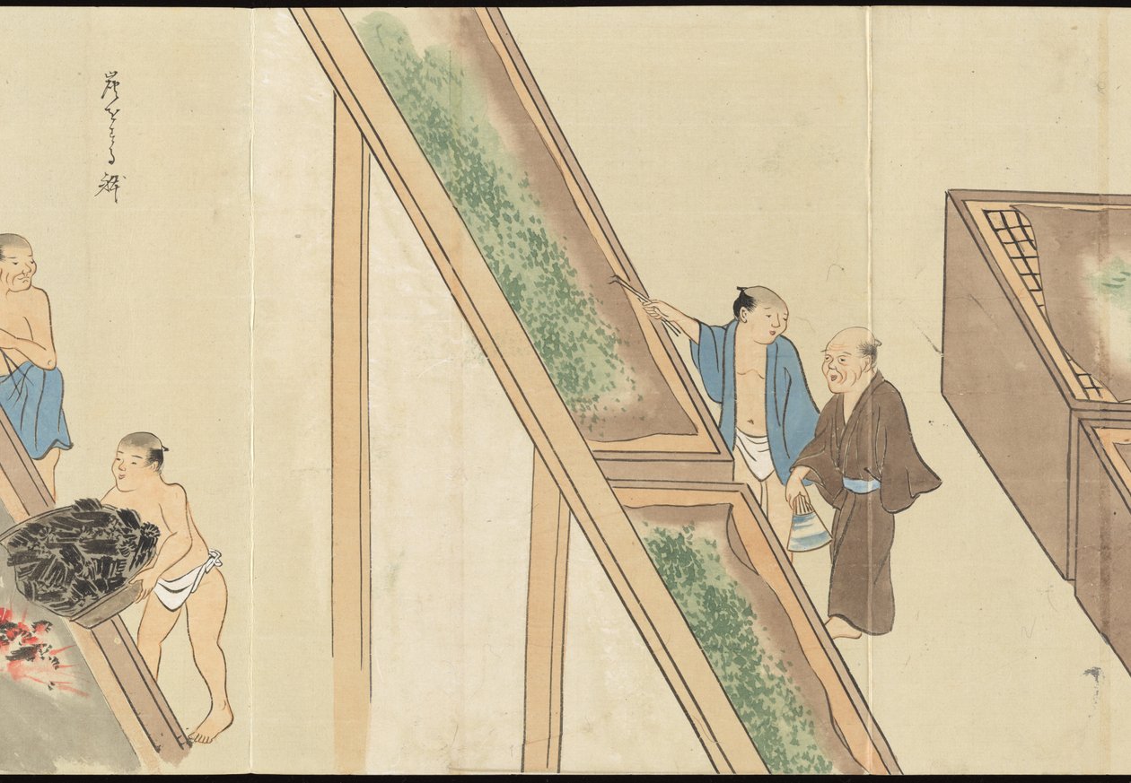 Illustrations de la production du thé Uji - Motonari Sait?