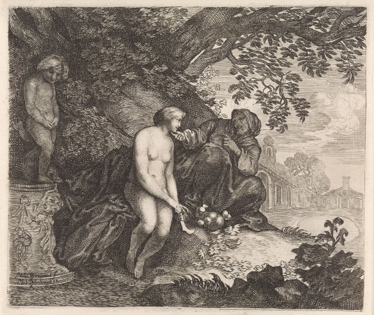 Vertumne essayant de séduire Pomone - Moyses van Wtenbrouck