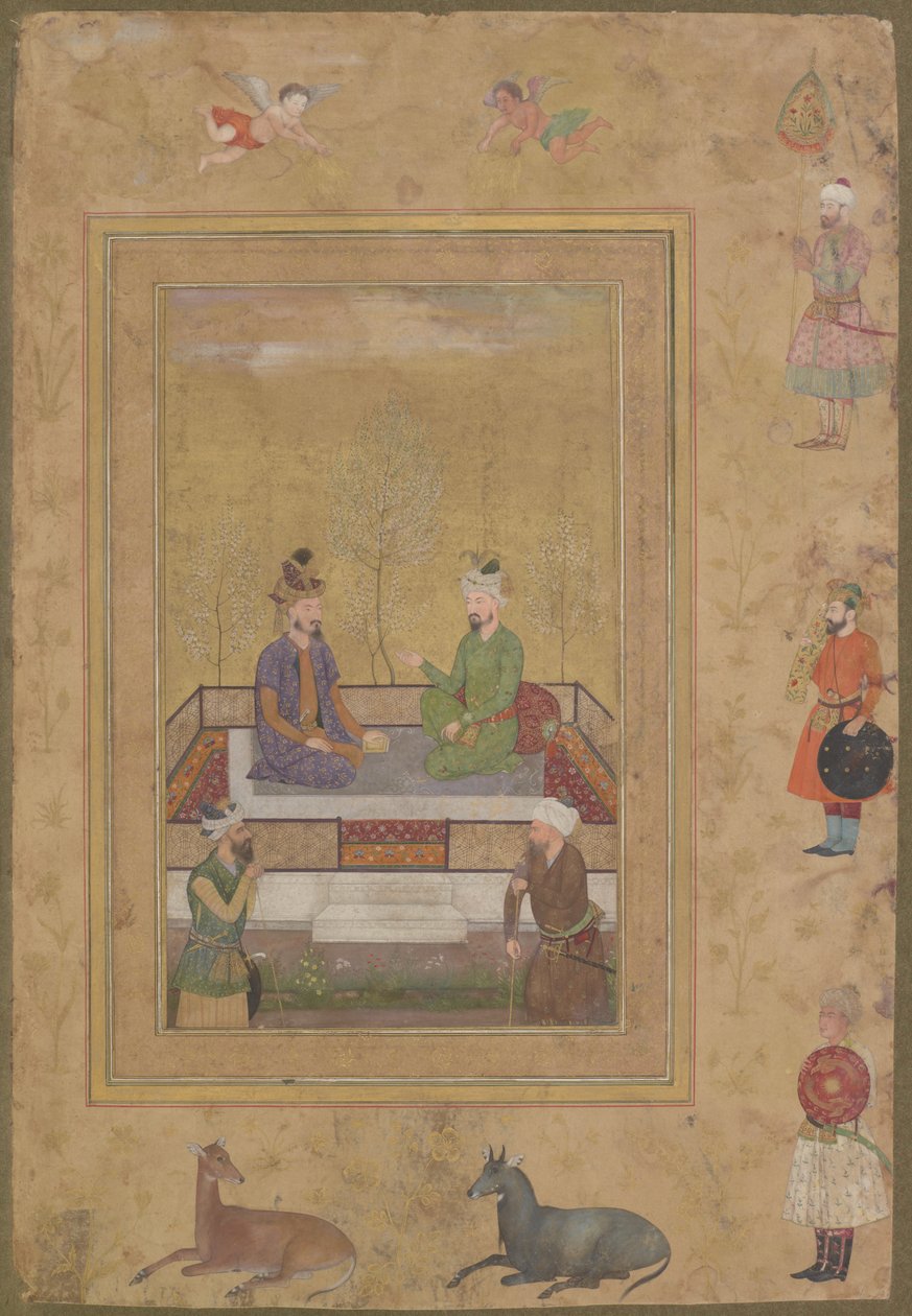 Babur et Humayun avec des courtisans, de l