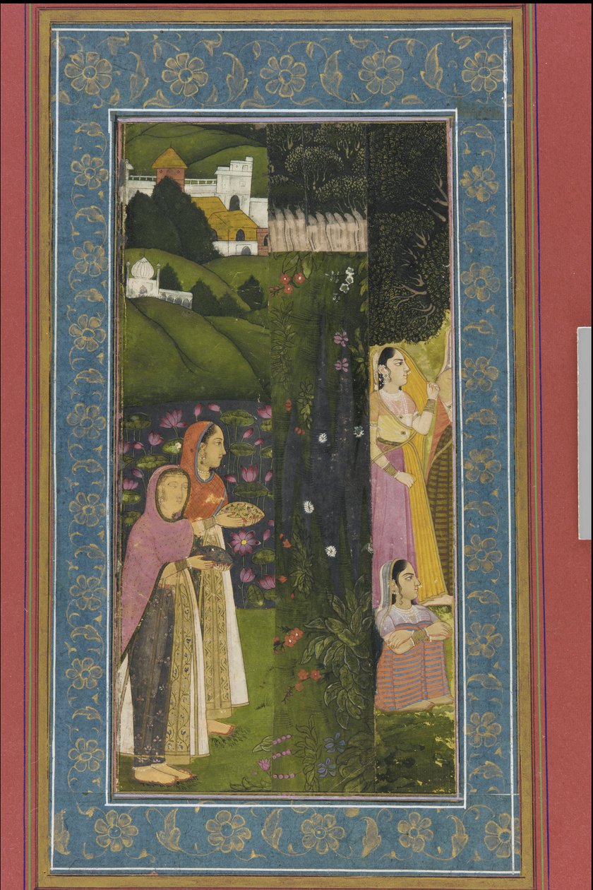 Dames dans un jardin, folio d