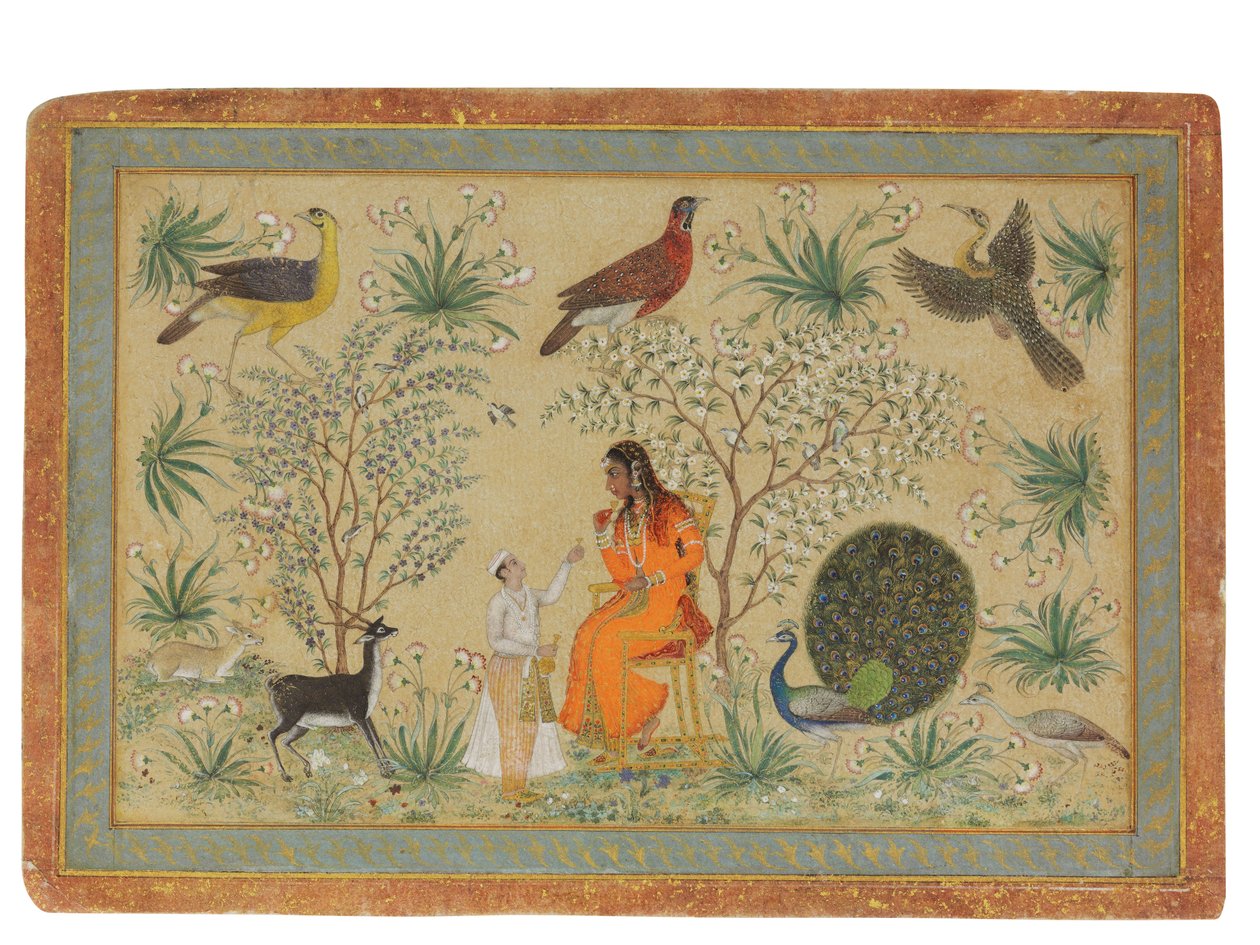 Noble femme dans un jardin, vers 1740 - Mughal School