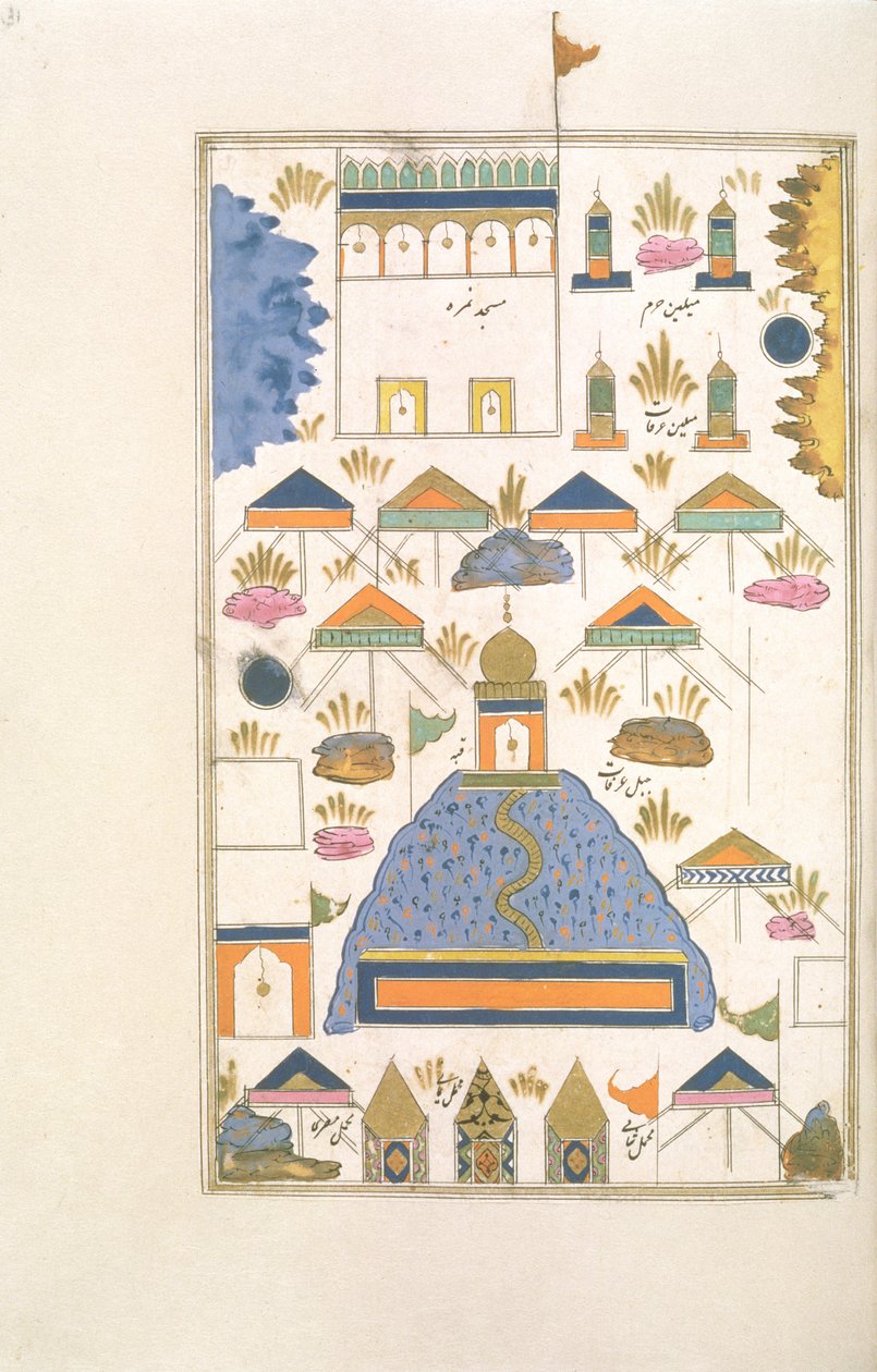 Points de pèlerinage à La Mecque et à Médine, de Futuh al-Haramain, vers 1589 - Muhyi al Din Muhyi al Din