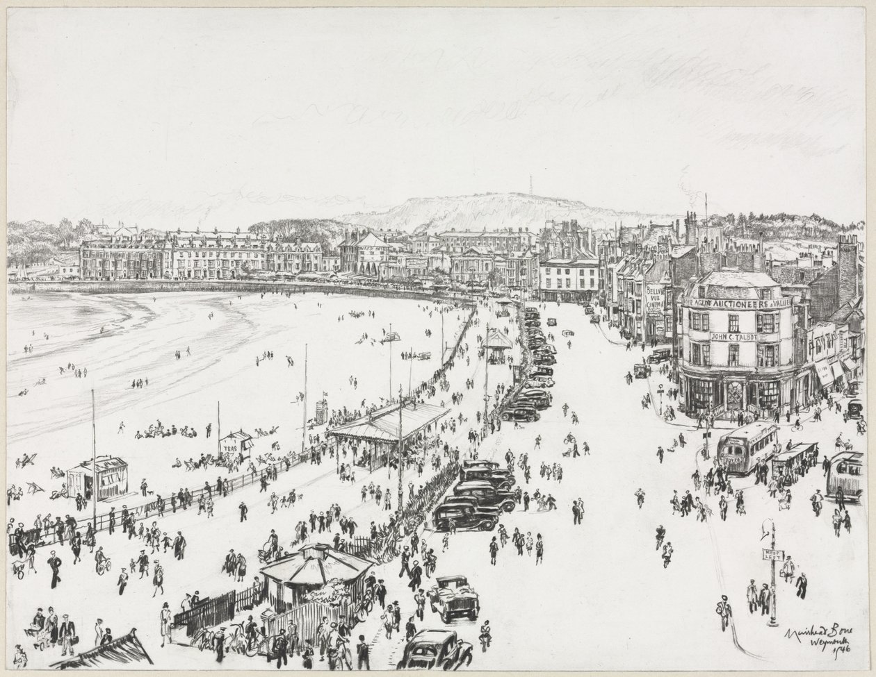 Weymouth et Portland lointain - Muirhead Bone