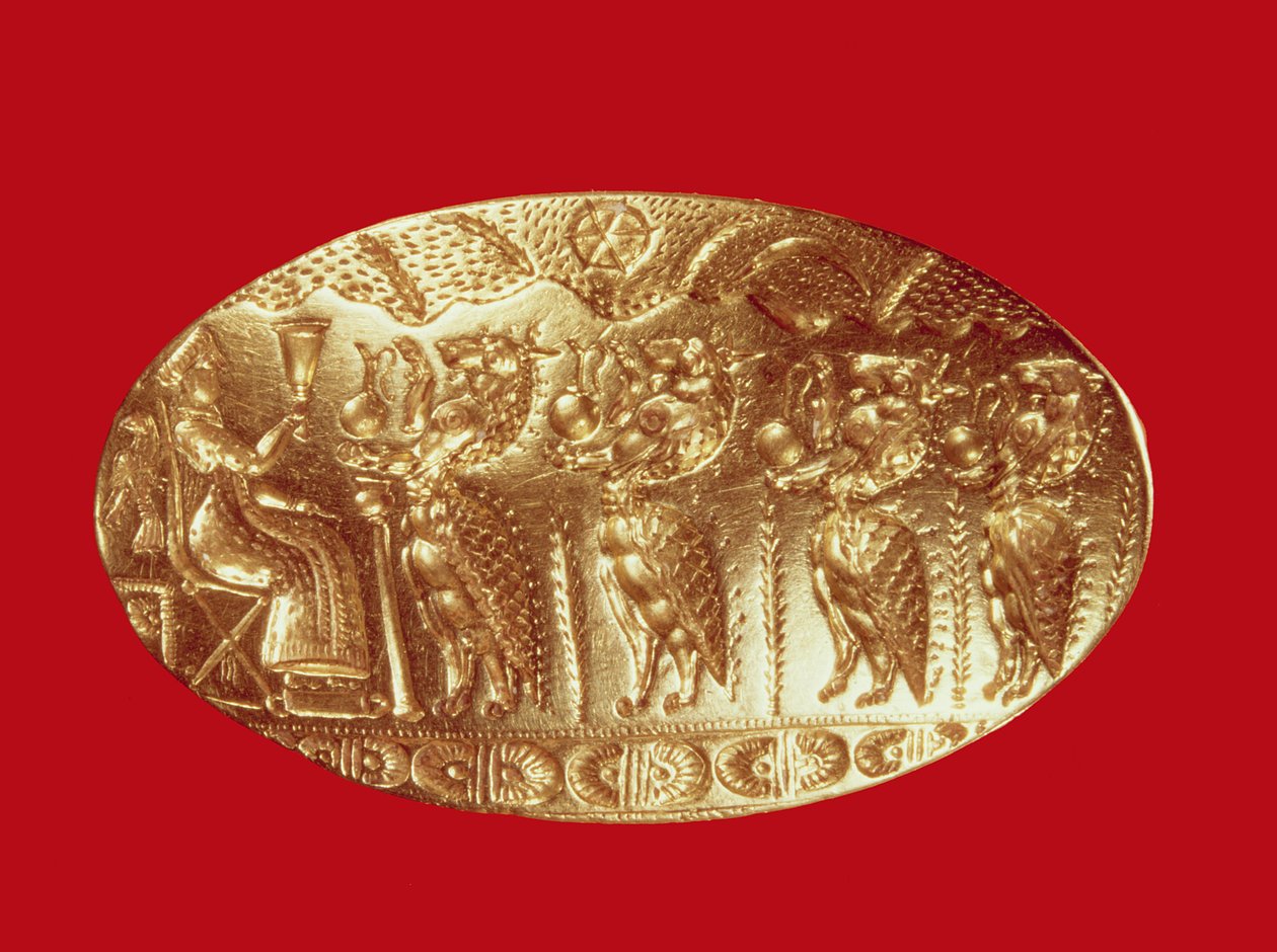 Bague sigillaire, de Tirynthe - Mycenaean