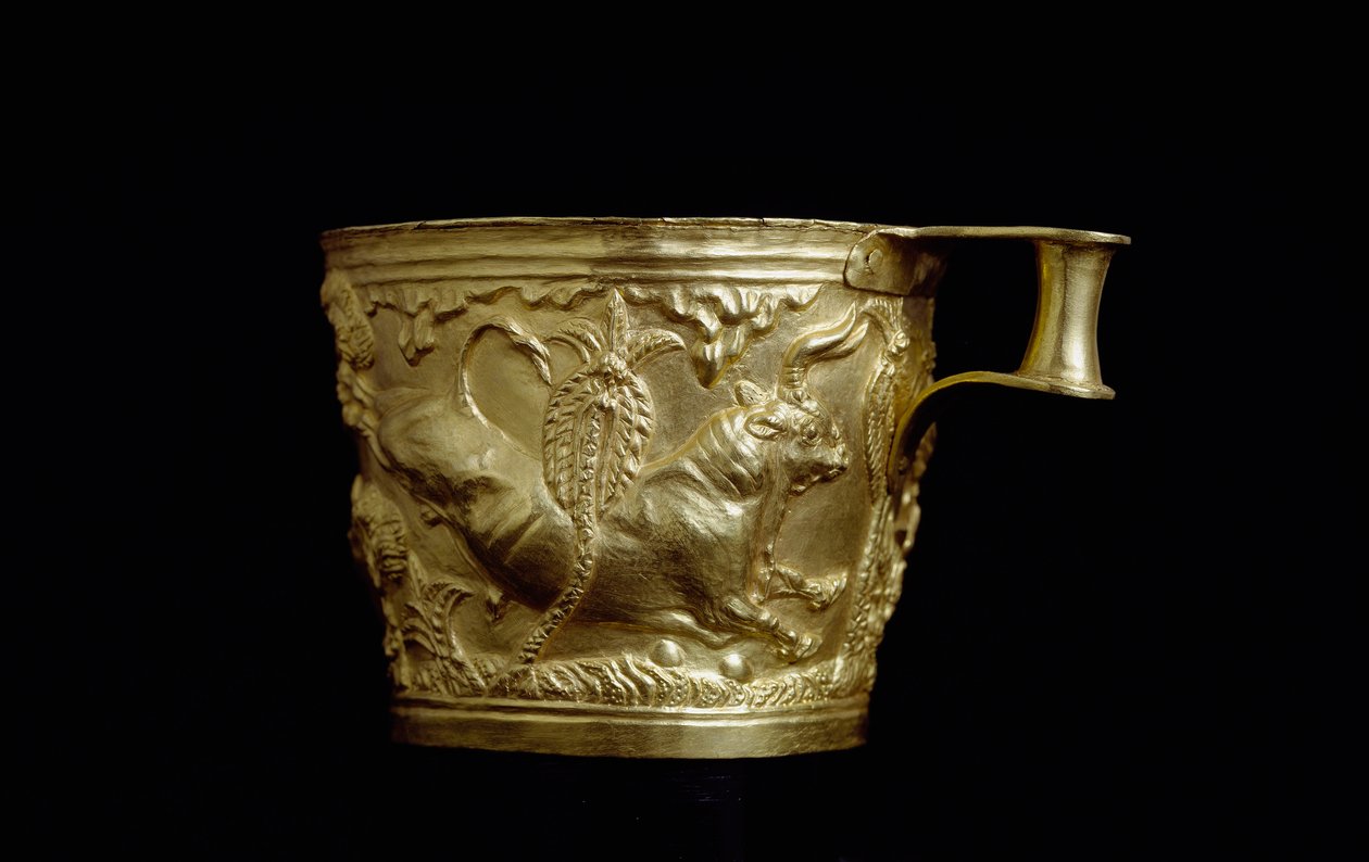 Art mycénien : coupe en or décorée d