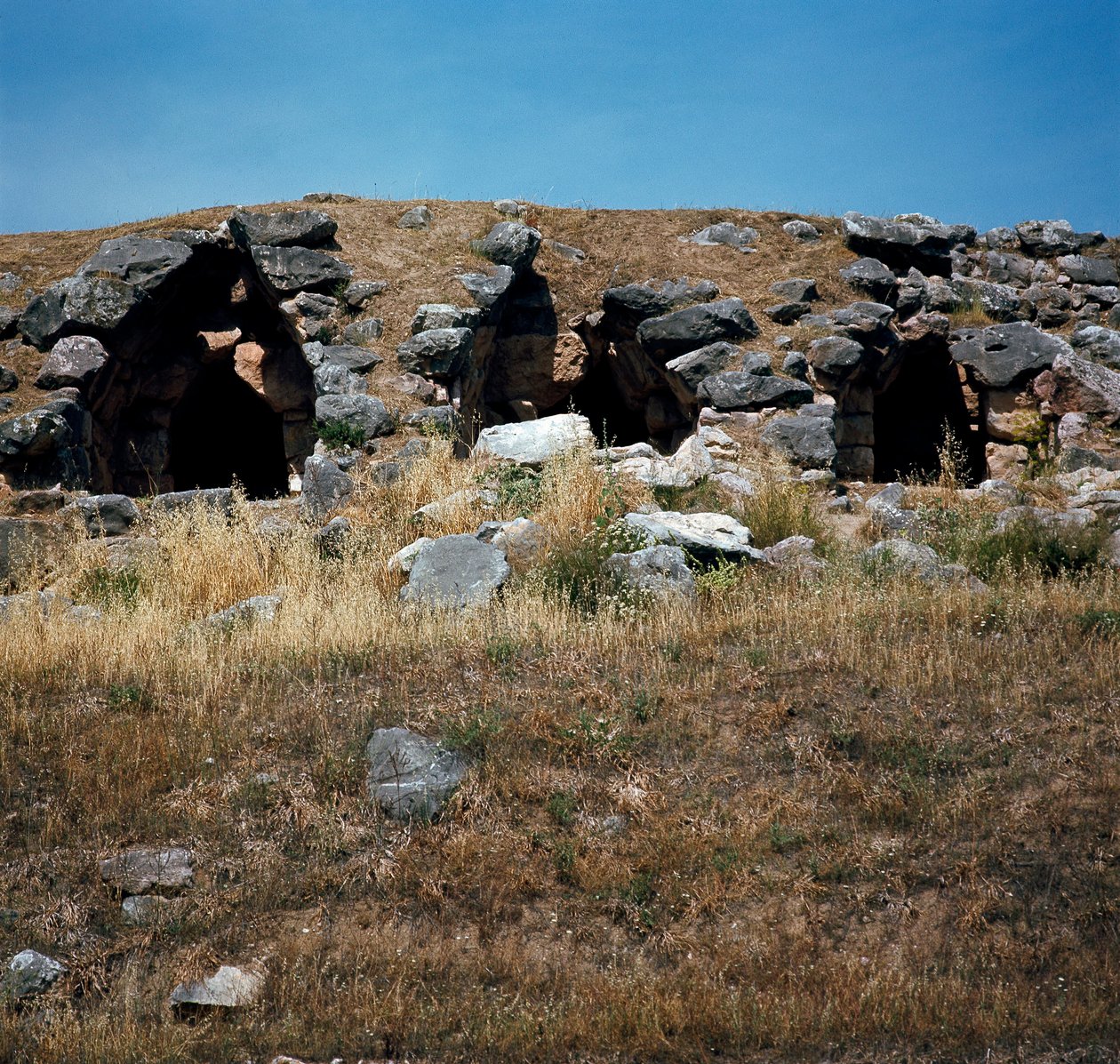 Art mycénien : maisons construites dans les fortifications de la ville de Tirynthe, vers 1200 av. J.-C. - Mycenaean