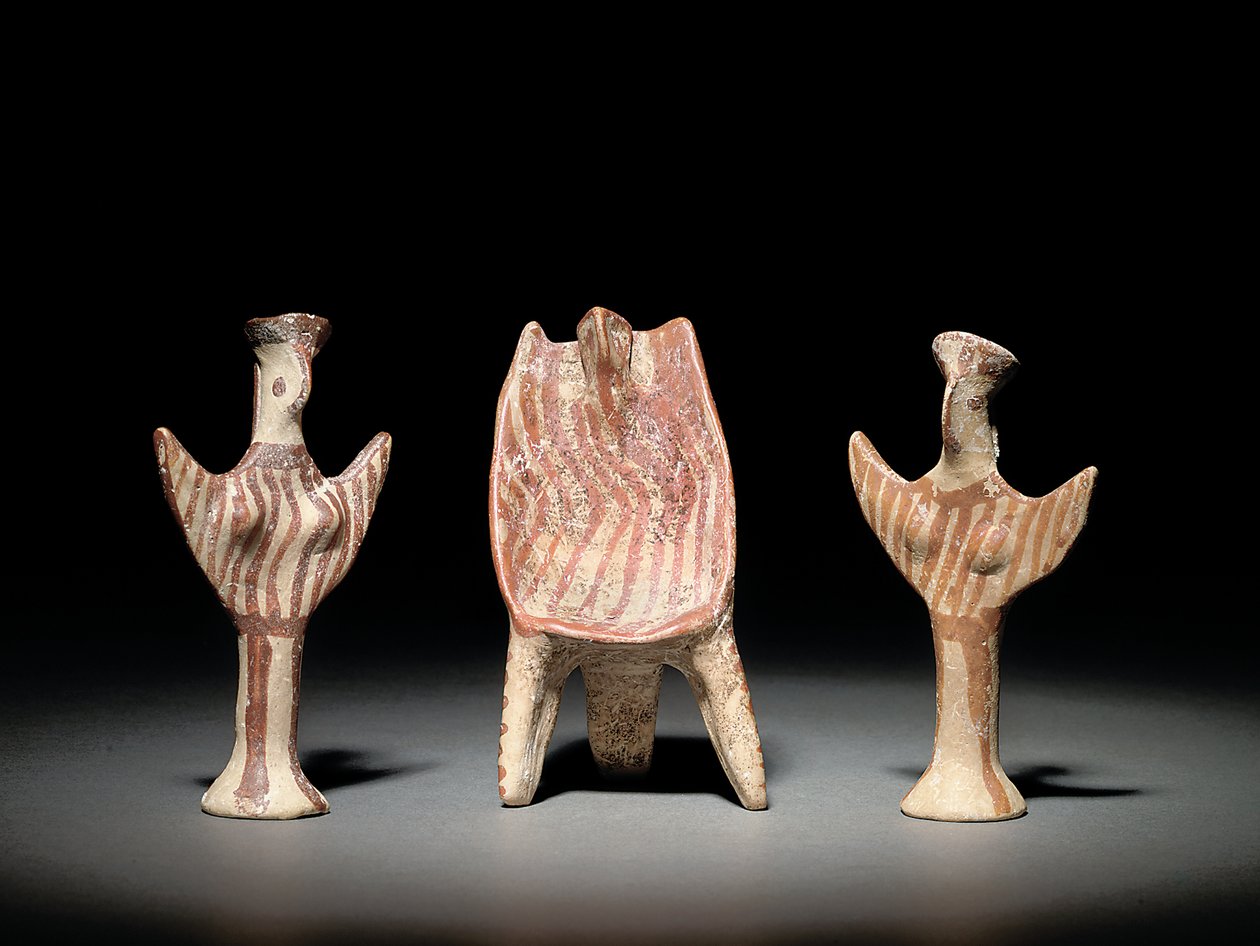 Figure Psi, trône avec figure assise, et figure Psi, vers 1300-1200 av. J.-C. - Mycenaean