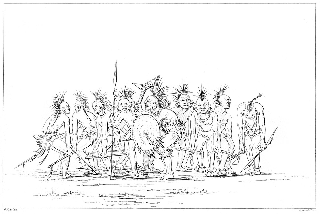 Danse de la mendicité, Sac et Fox, Rock Island, Upper Mississippi, 1841 - Myers and Co