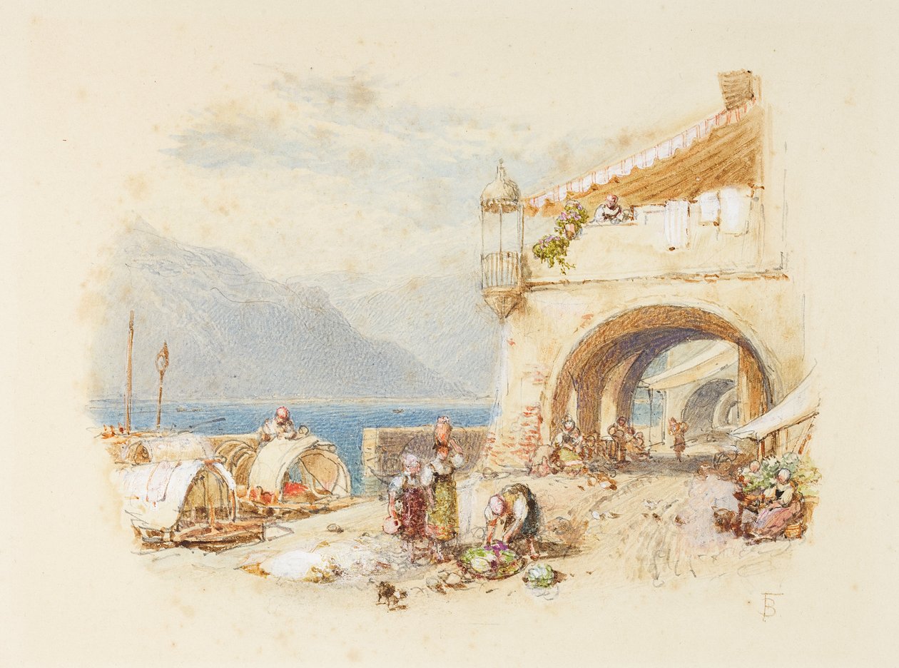 Bellagio, lac de Côme, vers 1850-75 - Myles Birket Foster