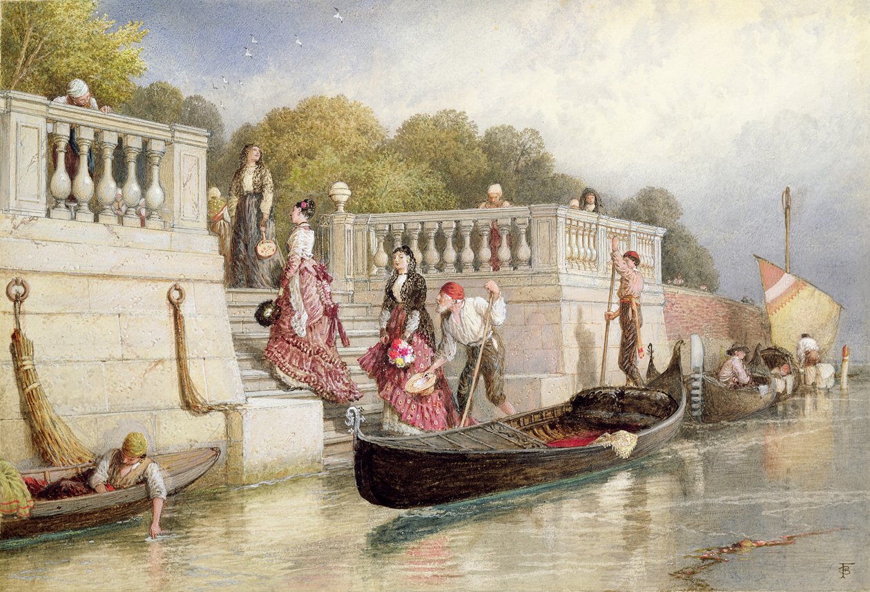 Débarquement de la gondole, Venise - Myles Birket Foster