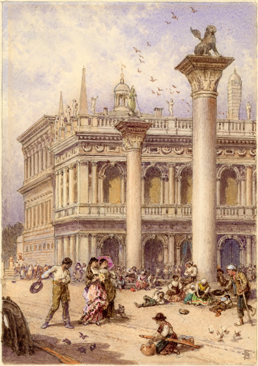 Bibliothèque de la place Saint-Marc, Venise, 1868 - Myles Birket Foster