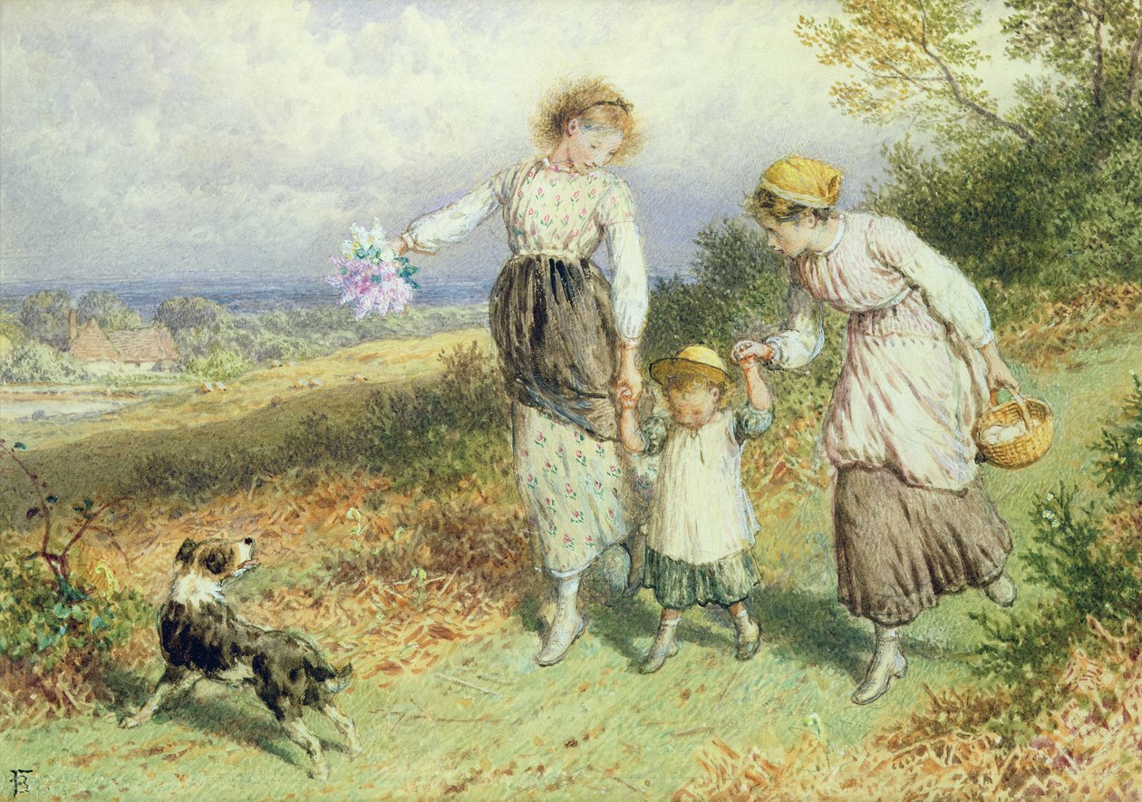 Retour du village, 19ème siècle - Myles Birket Foster