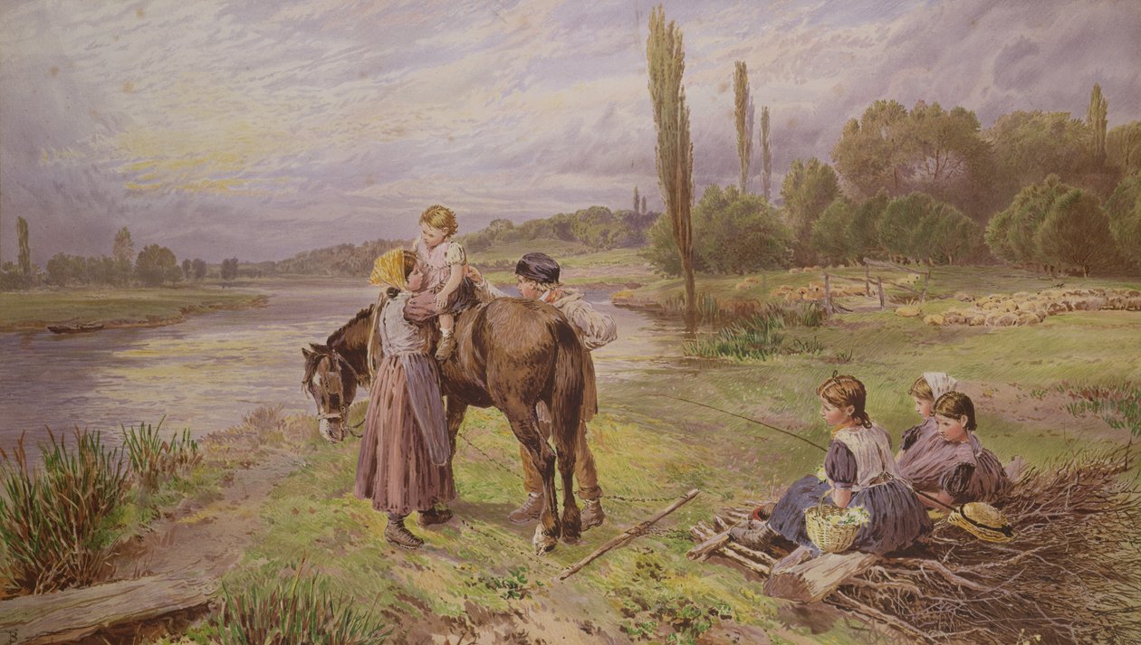 La balade à poney, 19ème siècle - Myles Birket Foster