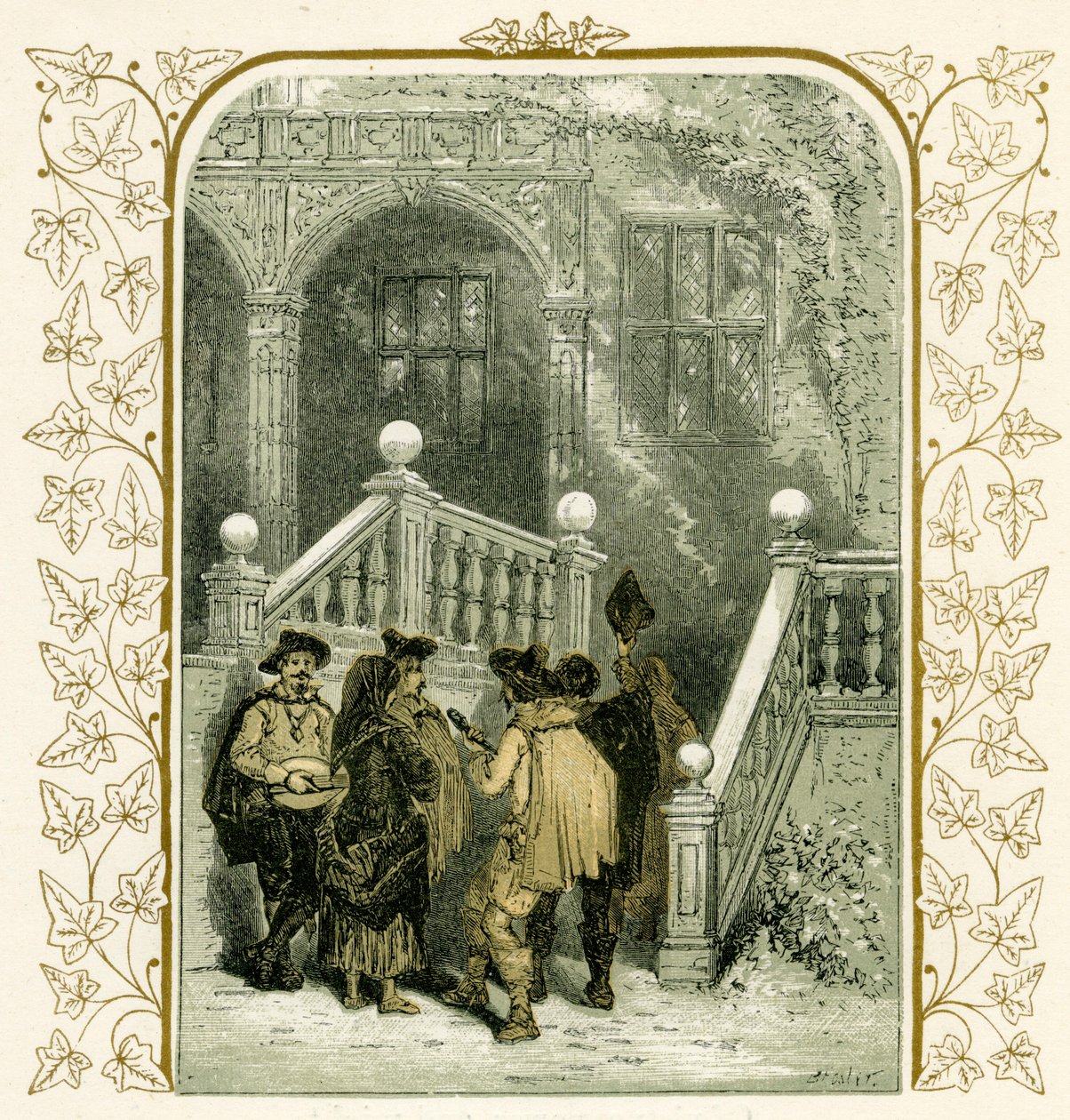 Chanteurs de Noël - illustration par Birket Foster - Myles Birket Foster