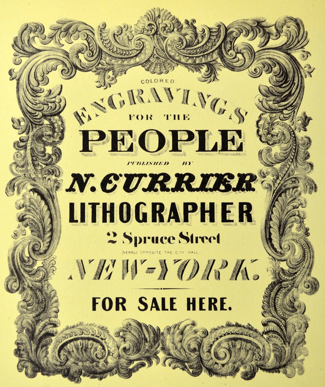 Ex-libris pour page de titre : Gravures en couleur pour le peuple - N. and Ives, J.M. Currier