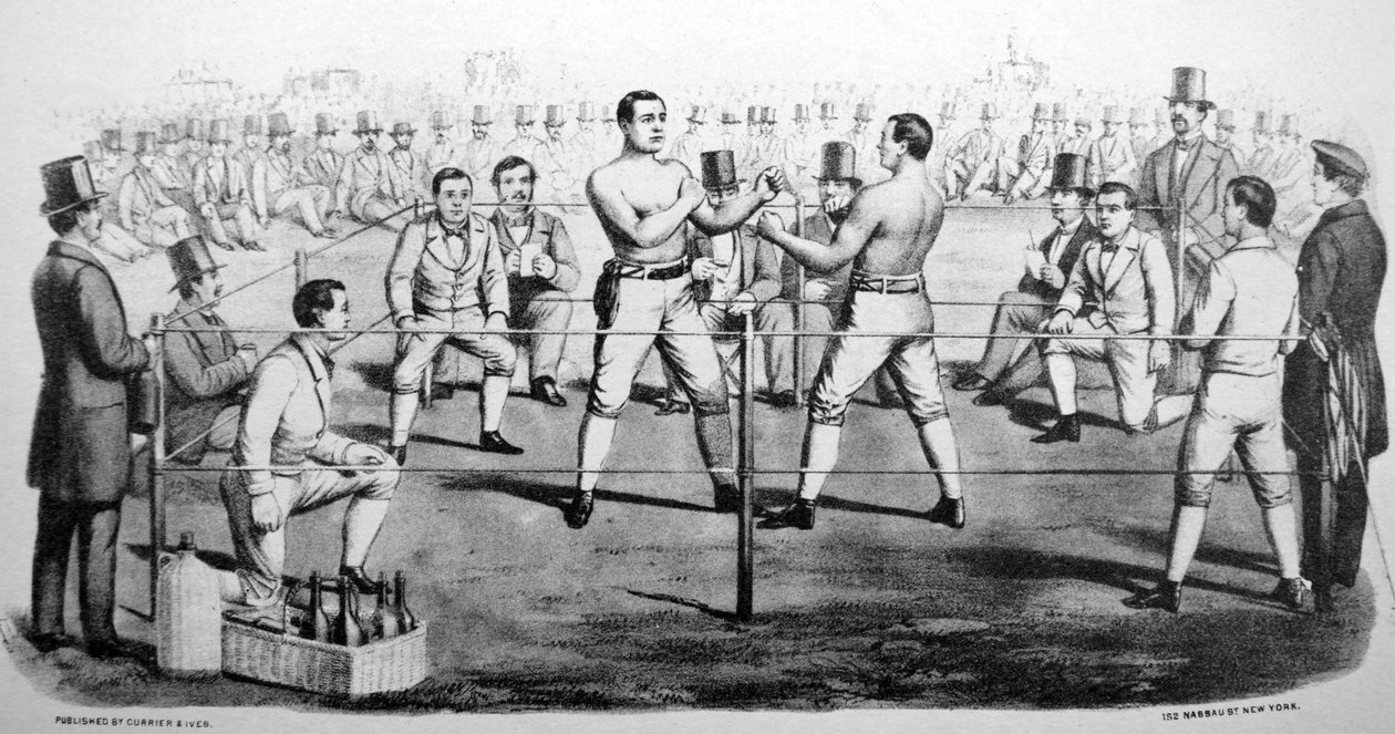 Le grand combat pour le championnat - N. and Ives, J.M. Currier