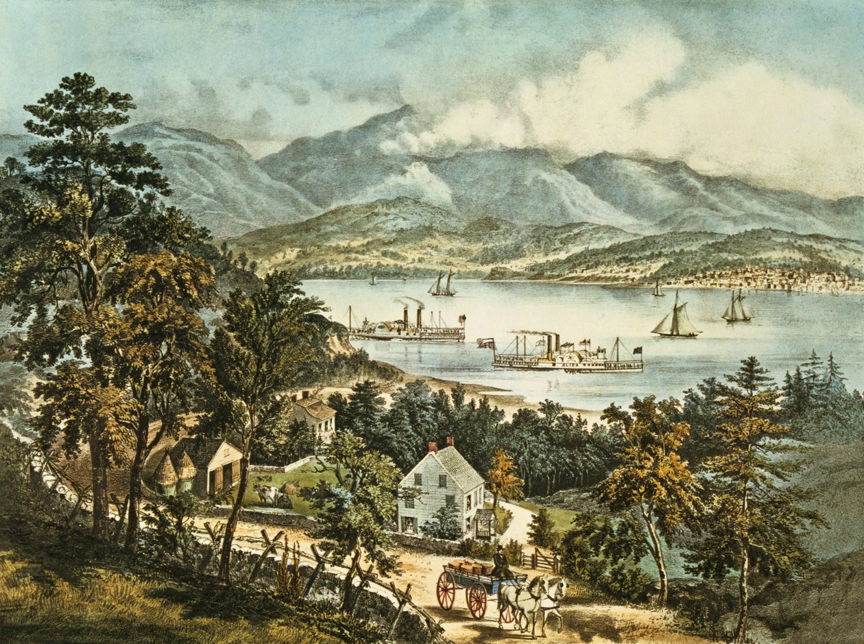 Les montagnes Catskill depuis la rive est de l