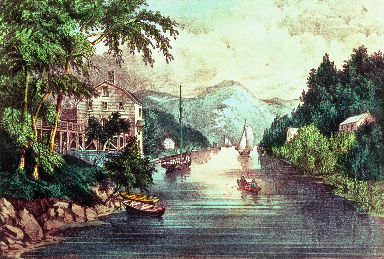 Vue sur Montgomery Creek - N. and Ives, J.M. Currier