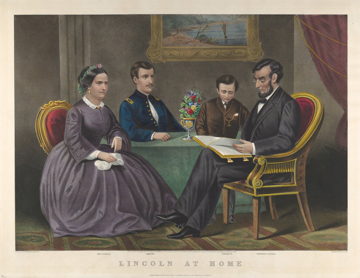 Lincoln à la maison, 1867 - Nathaniel Currier