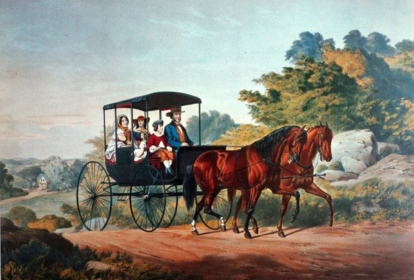 La vie à la campagne : La promenade du matin - Currier and Ives