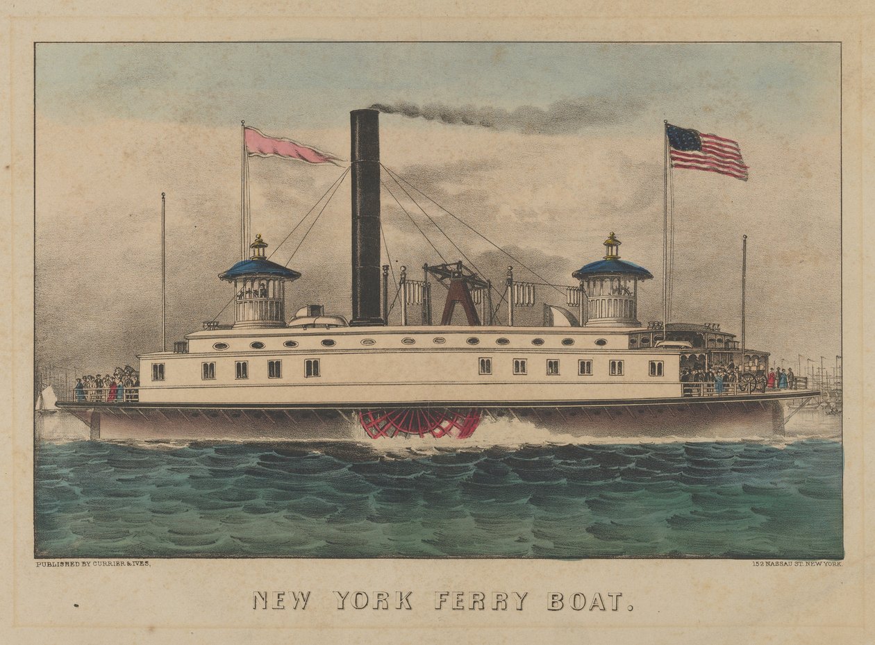 Bateau ferry de New York, vers 1860-65 - Currier and Ives