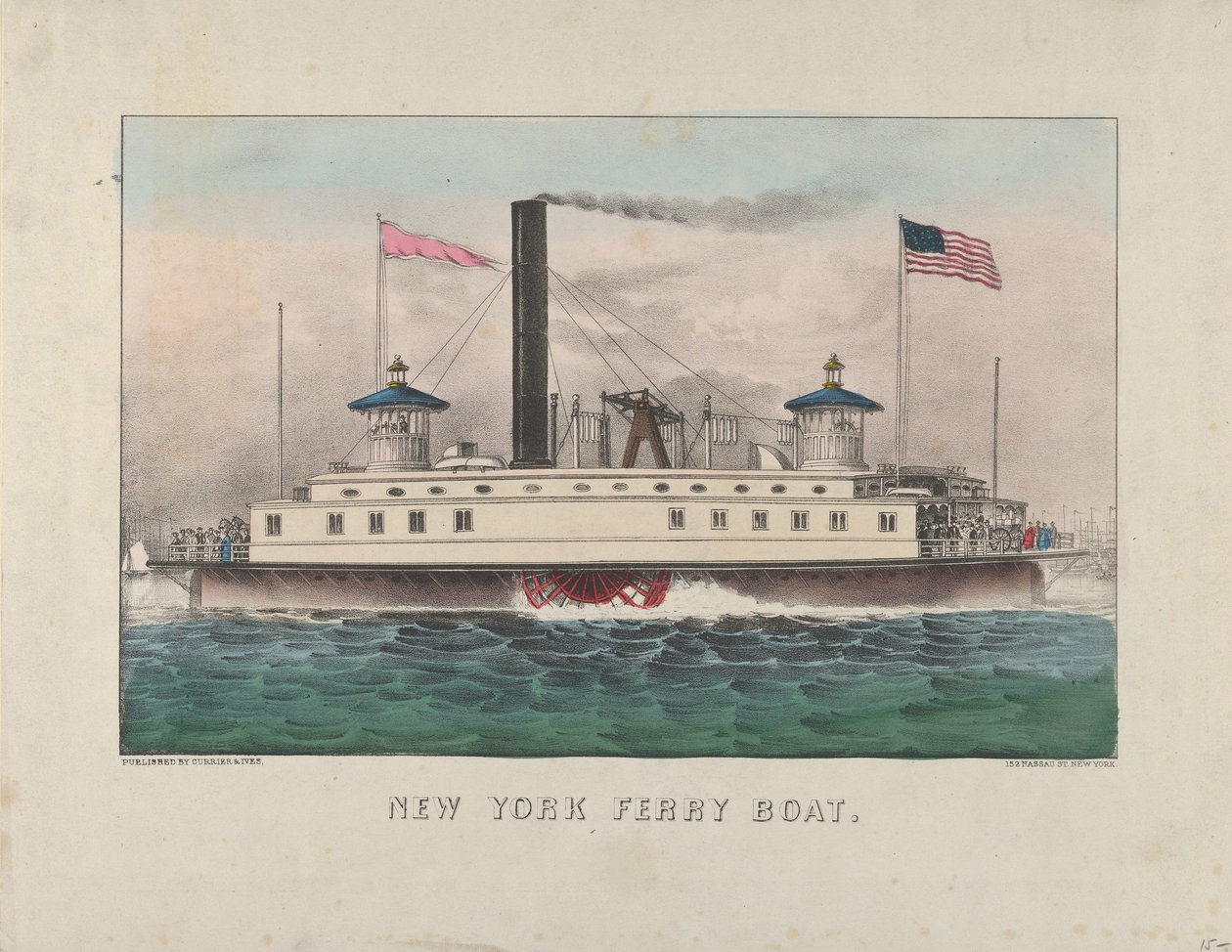 Bateau de ferry de New York, vers 1860-65 - Currier and Ives