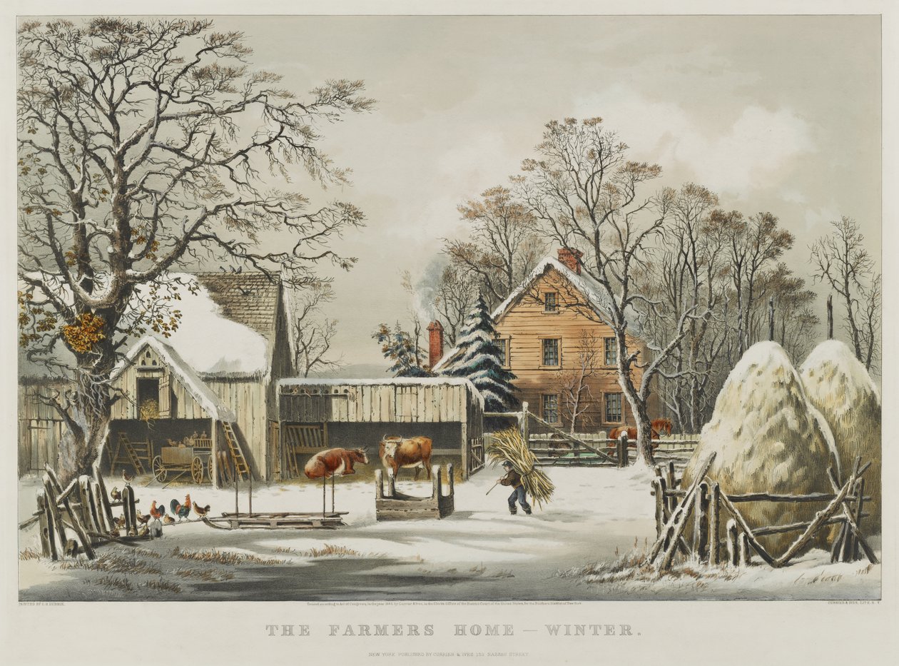 La maison du fermier - Hiver - Currier and Ives