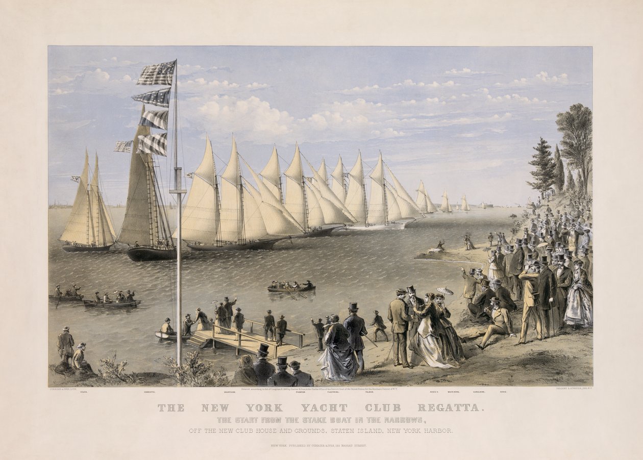 La régate du New York Yacht Club - Currier and Ives
