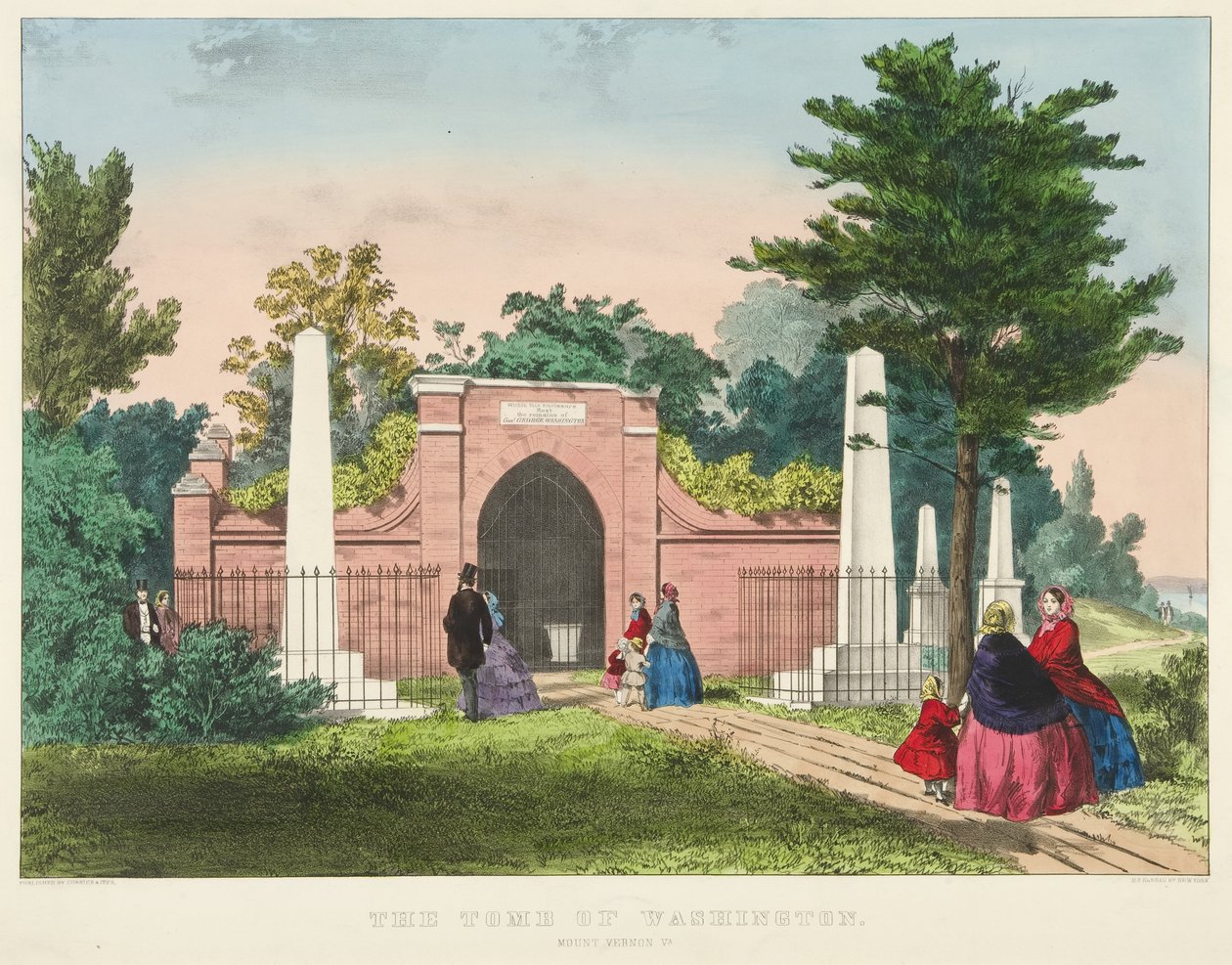 Le tombeau de Washington, Mount Vernon, Virginie - Currier and Ives
