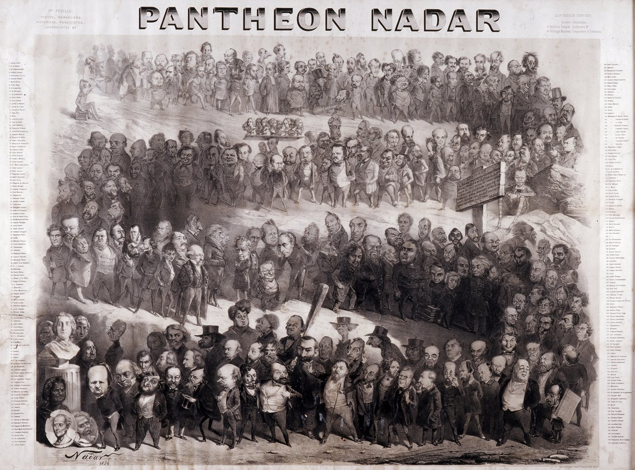 Le Panthéon Nadar représentant les grandes figures historiques du 19e siècle (personnalités intellectuelles et politiques) - Nadar