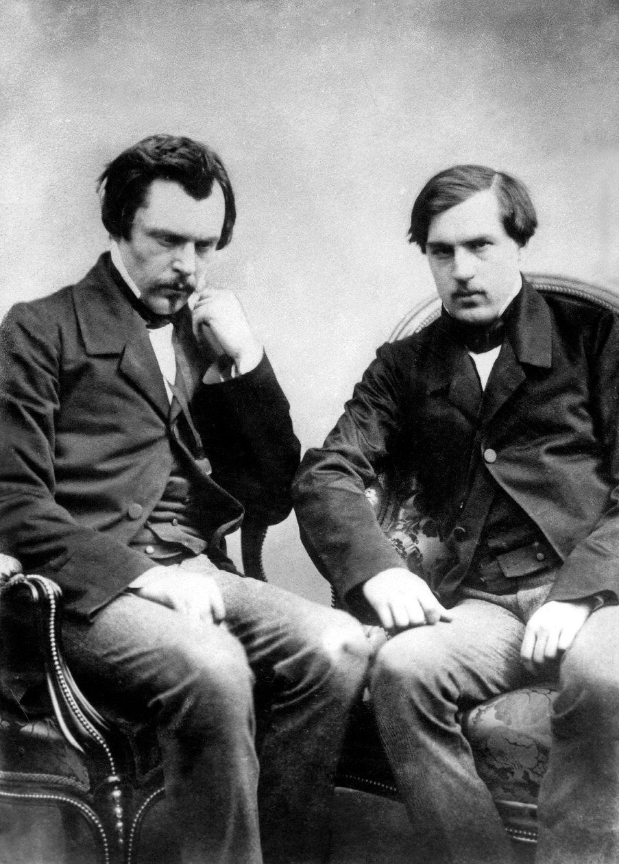 écrivains français frères Edmond et Jules de Goncourt c. 1855 photo par Nadar - Nadar